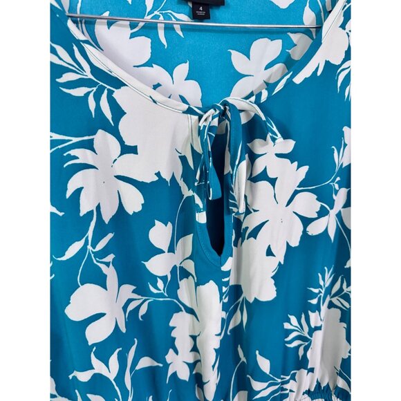 Torrid tea length studio crepe de chine tie neck tiered‎ dress size 4x floral - Picture 4 of 7